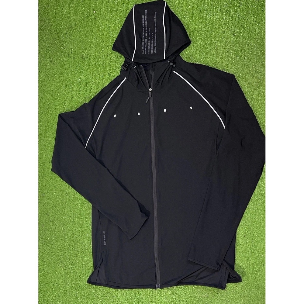ASRV Tetra Lite Jacket Mens Lg lack Full Zip Lightweight Performance Training